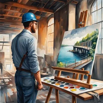 engineer painting a bridge