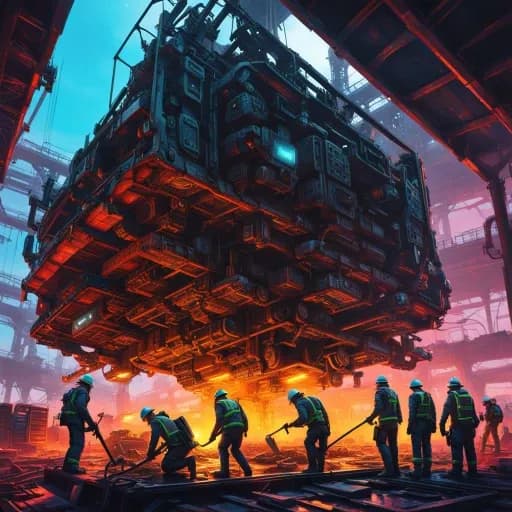 group-of-workers-fixing-a-platform-bright-vibrant-colours